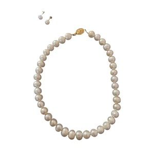Pearl Necklace and Earrings